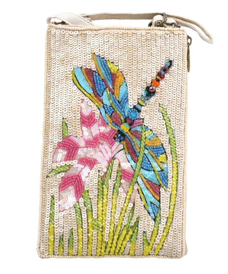 Bamboo Trading Company Club Bags featuring different designs. Hand beaded & embroidered bags for carrying your phone, credit card and cash