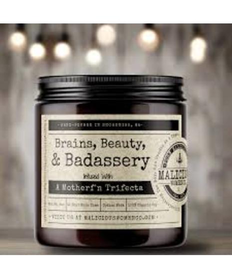 Malicous Women soy candles in apothocary style jars