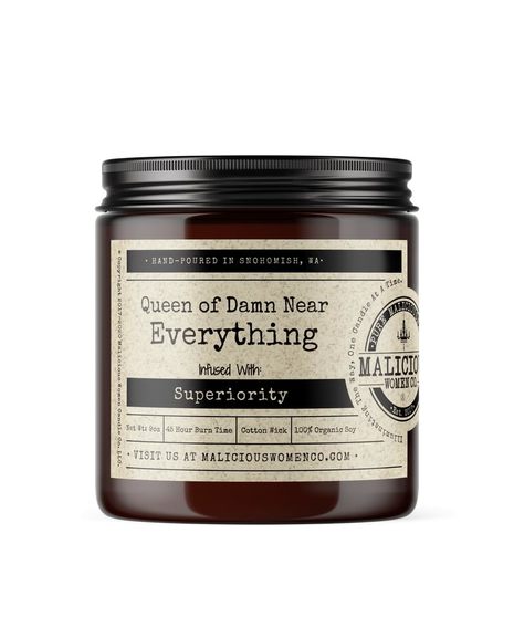 Malicous Women soy candles in apothocary style jars