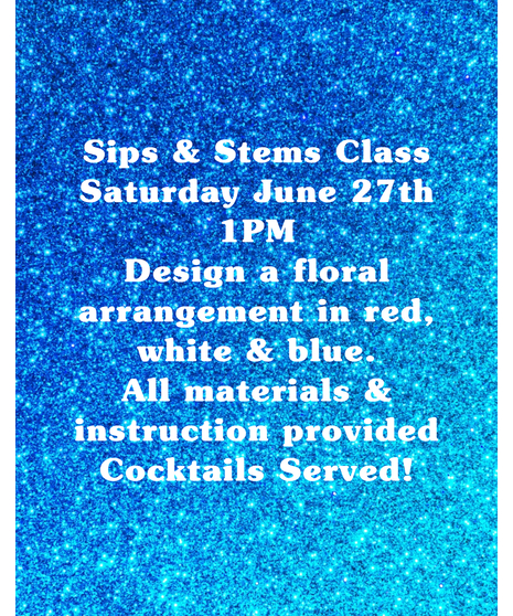 Good drinks, gorgeous bloJoin us for Sip & Stem! Learn the art of summer floral design while enjoying a refreshing handcrafted seasonal cocktail. Reserve your spot today