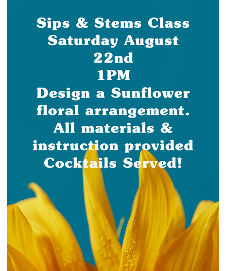 Good drinks, gorgeous bloJoin us for Sip & Stem! Learn the art of summer floral design while enjoying a refreshing handcrafted seasonal cocktail. Reserve your spot today