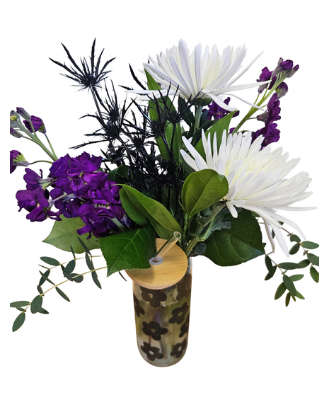Black Tie Daisy Tumbler Bouquet